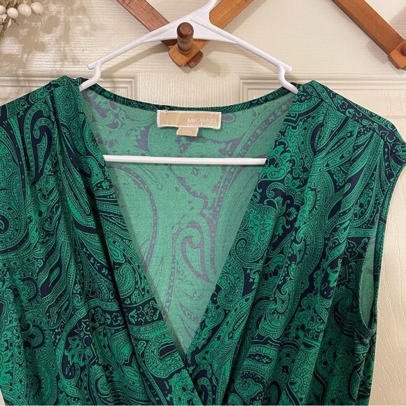 Michael Kors Emerald Green Wrap Mini Dress - Picture 5 of 7